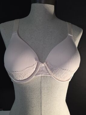 Vanity Fair Full Figuire Smoothing Pink Lace-Trim T-Shirt Bra Underwire 76382